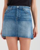 7 For All Mankind High Low Mini Skirt With Destroy In Canyon Ranch