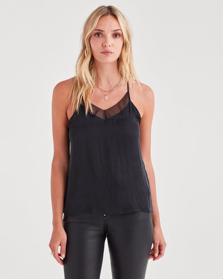 7 For All Mankind Women's Cupro Cami In Black