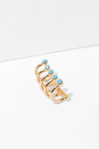 7 For All Mankind The 2 Bandits Oracle Ear Cuff In Turquoise And Gold