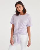 7 For All Mankind Women's Tunnel Front Tee In Lilac Mist