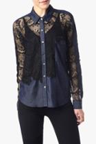 7 For All Mankind Mixed Media Lace Top