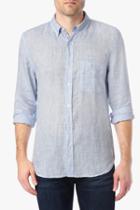 7 For All Mankind Long Sleeve Lightweight Oxford Shirt In Pale Blue