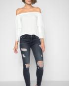 7 For All Mankind Women's The Skinny With Destroy In Vintage Noir