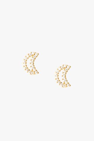 7 For All Mankind Moon Earring Stud In Gold