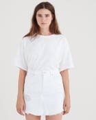 7 For All Mankind Bl Nk C Nv S Oversized Tee In Optic White