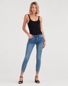 7 For All Mankind B(air) Denim Ankle Skinny With Spliced Hem In Authentic Fortune