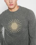 7 For All Mankind Men's Intarsia Sun Sweater In Heather Grey