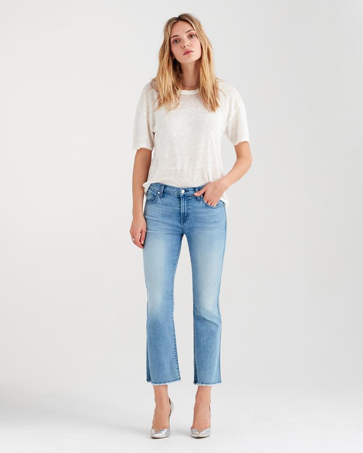 7 For All Mankind B(air) Cropped Boot With Frayed Hem In Mirage