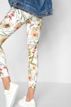 7 For All Mankind Ankle Skinny With Destroy In Tropical Print