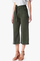 7 For All Mankind Belted Crop Palazzo In Fatigue