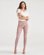 7 For All Mankind Women's High Waist Ankle Skinny In Rose Leopard