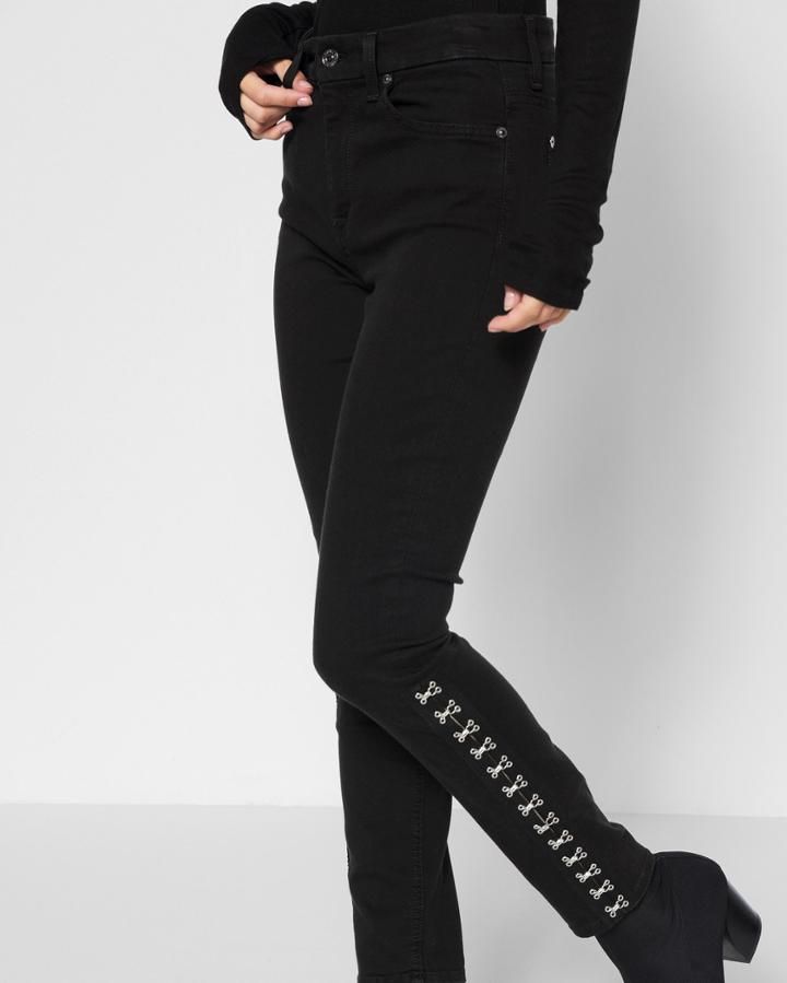 7 For All Mankind Women's B(air) Denim High Waist Ankle Skinny With Hook And Eye Detail