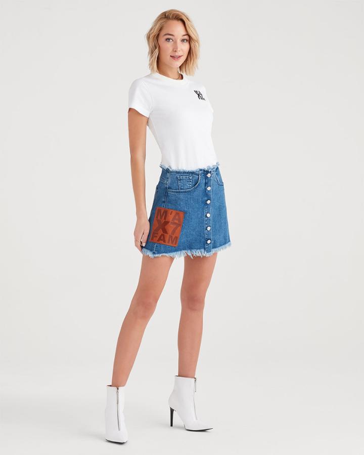 7 For All Mankind Marques Almeida X 7fam Mini Skirt In Mid Blue