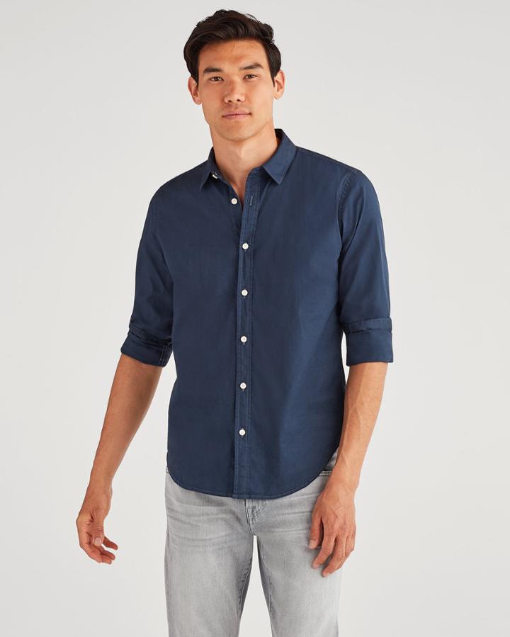 7 For All Mankind Men's Commuter Shirt In Pigment Navy