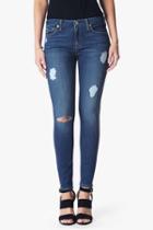 7 For All Mankind B(air) Denim Ankle Skinny With Destroy In Reign