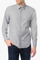 7 For All Mankind Long Sleeve Mini Jacquard Shirt In Heather Grey Dobby