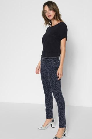 7 For All Mankind Ankle Skinny In Laser Black Cheetah