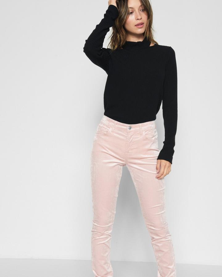 7 For All Mankind Women's Velvet Ankle Skinny In Blush