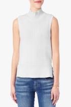 7 For All Mankind Sleeveless Mock Neck Sweater In Off White