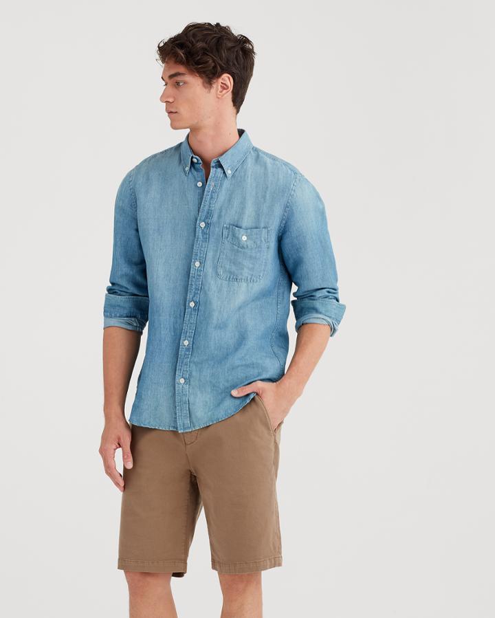 7 For All Mankind Total Twill Chino Short In Rich Khaki