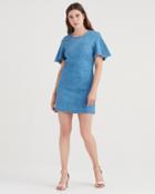7 For All Mankind Popover Dress With Kick Sleeves In Bright Blue Jay