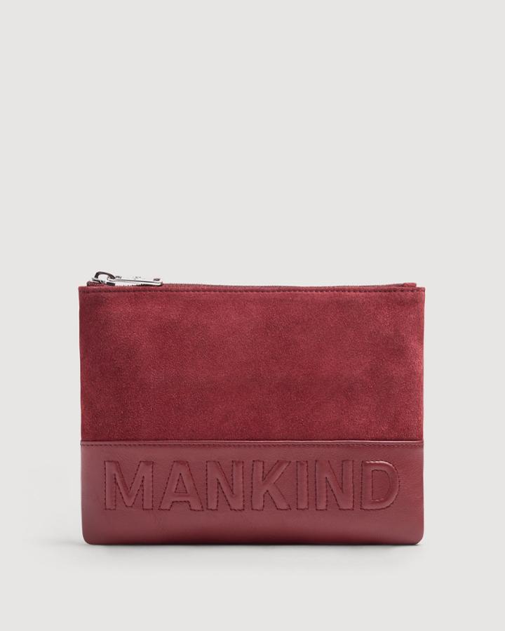 7 For All Mankind Small Mankind Clutch In Burgundy
