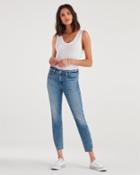 7 For All Mankind Women's Ankle Skinny With Stripe Kick At Hems In Sloane Vintage