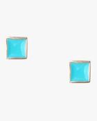 7 For All Mankind Women's Square Stud Earrings In Sterling Silver And Turquoise