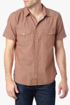 7 For All Mankind Short Sleeve Patch Pocket Shirt In Cayenne