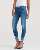 7 For All Mankind Ankle Skinny With Bleach And Holes At Hem In Desert Oasis