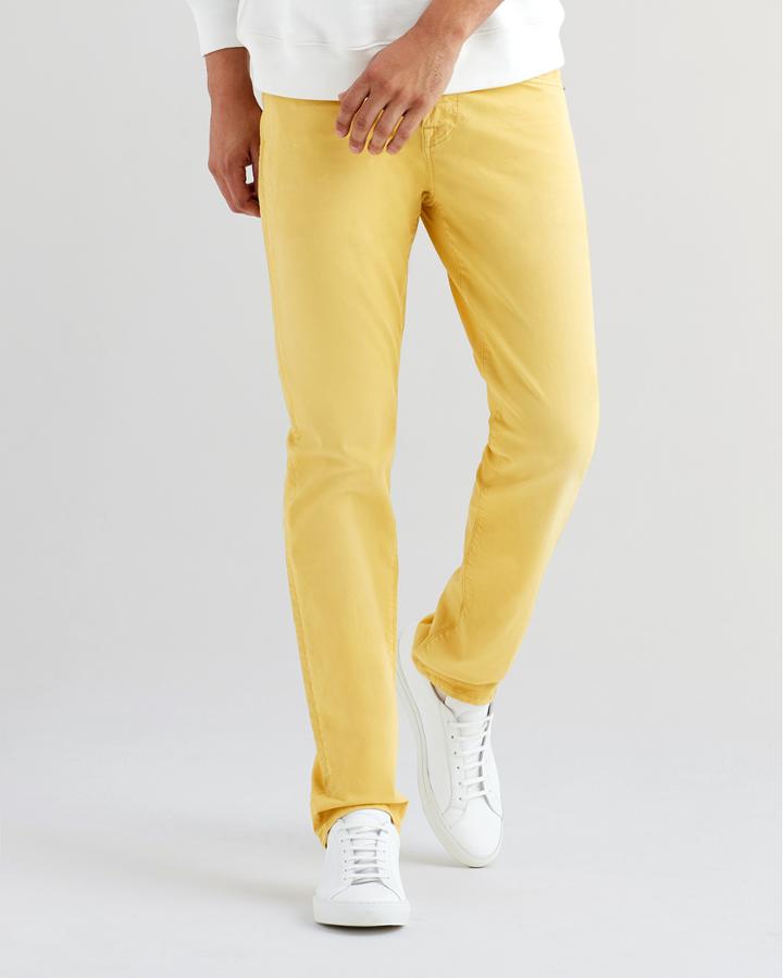 7 For All Mankind Total Twill The Straight With Clean Pocket In Dusty Yellow