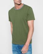 7 For All Mankind Men's Short Sleeve Ringer Tee In Army