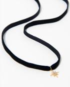 7 For All Mankind Five And Two Hazel Velvet Necklace In Black