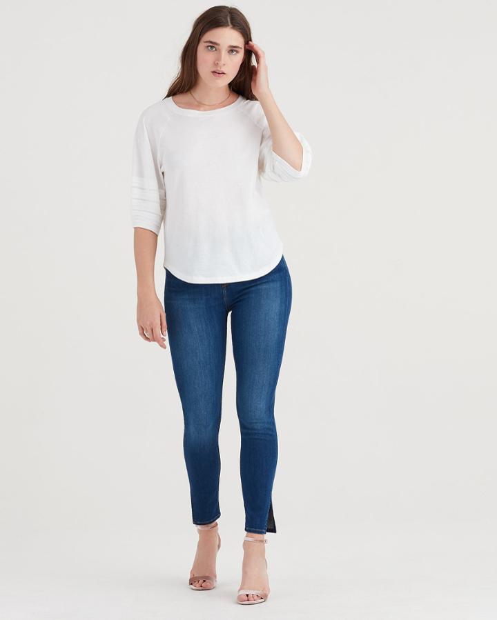 7 For All Mankind B(air) Denim Aubrey Super High Waist Ankle Skinny With Side Splits In Fresh Rinse
