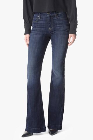 7 For All Mankind Tailorless Ginger Flare Leg Trouser In Royal Broken Twill (short Inseam)