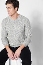 7 For All Mankind Long Sleeve Henley In Grey Oatmeal