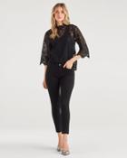 7 For All Mankind Women's B(air) Ankle Skinny With Raw Hem In Black
