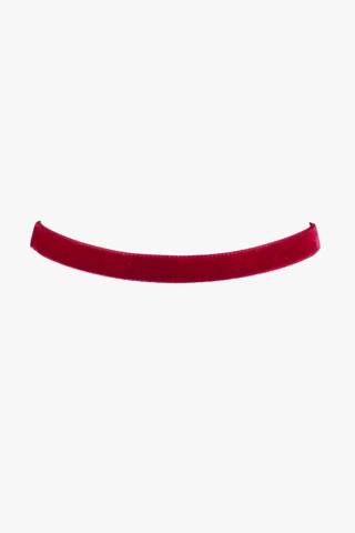 7 For All Mankind Luna Velvet Choker In Red