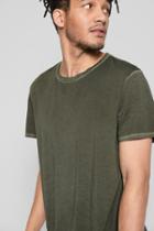 7 For All Mankind Short Sleeve Stone Washed Pima Crew In Army