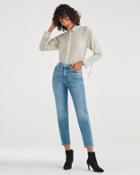 7 For All Mankind Women's Luxe Vintage High Waist Slim Jean In Beau Blue
