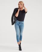 7 For All Mankind Ankle Skinny With Step Hem In Pretty Vintage Blue
