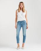 7 For All Mankind Kimmie Crop With Frayed Hem In Desert Heights