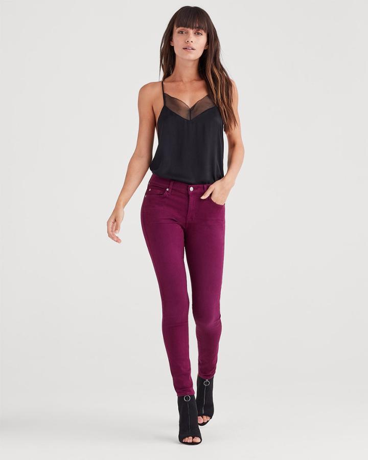 7 For All Mankind Ankle Skinny In Sangria