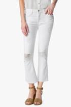 7 For All Mankind Cropped Boot With Destroy In Clean White