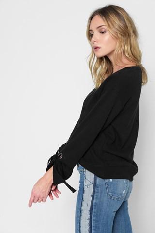 7 For All Mankind Grommet Sweatshirt In Black