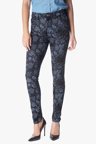 7 For All Mankind The High Waist Skinny In Denim Blue Floral