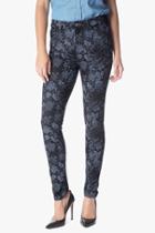 7 For All Mankind The High Waist Skinny In Denim Blue Floral