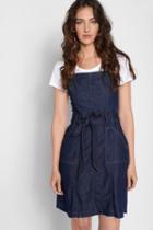 7 For All Mankind A Line Belted Dress In Luxe Lounge Deep Blue