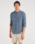 7 For All Mankind Men's New Icon Button Down Collared Shirt In Pigment Slate Blue