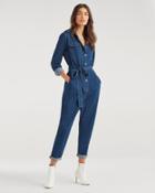 7 For All Mankind Women's Utility Jumpsuit In Avant Rinse